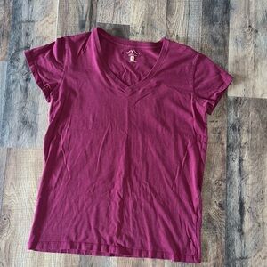 Women's V-Neck T-Shirt - Burgundy